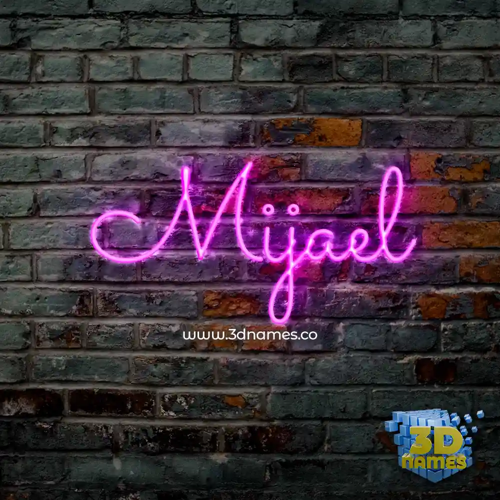 mijael in Pink Neon style - 3D name wallpaper