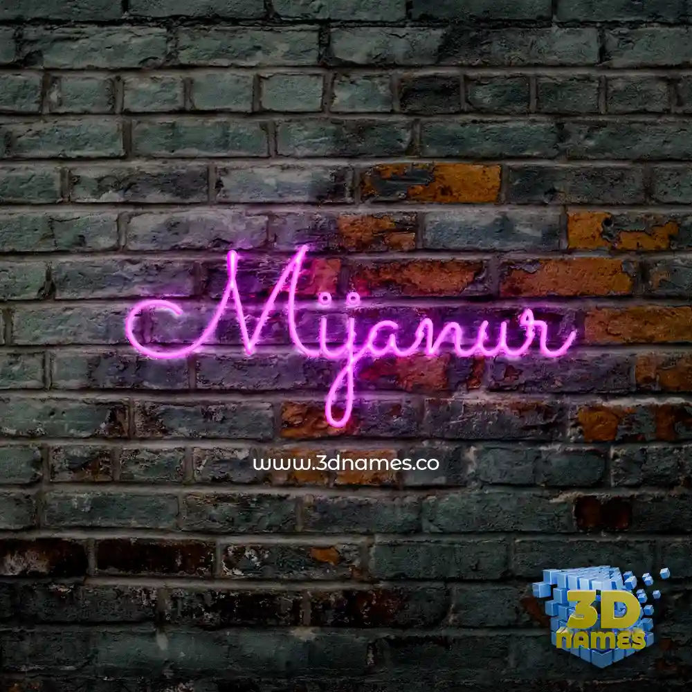 mijanur in Pink Neon style - 3D name wallpaper