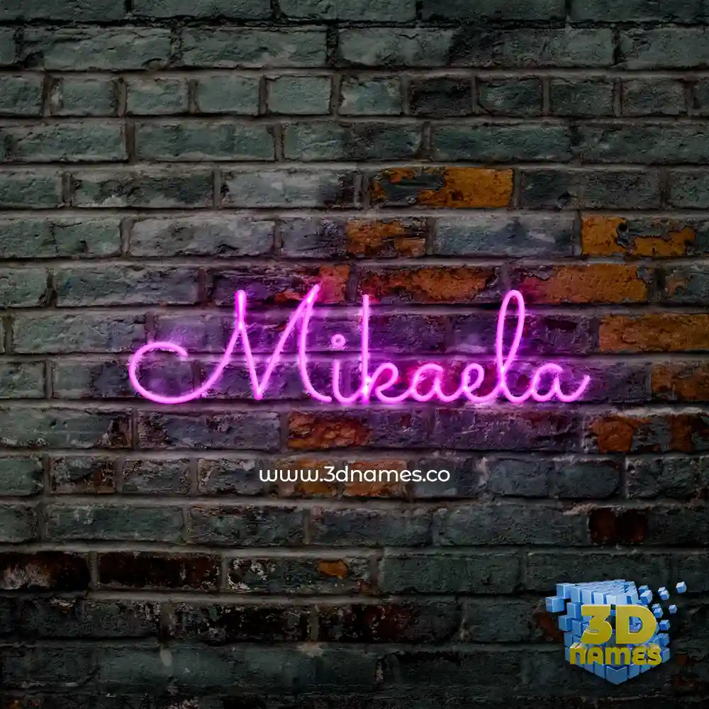 mikaela in Pink Neon style - 3D name wallpaper