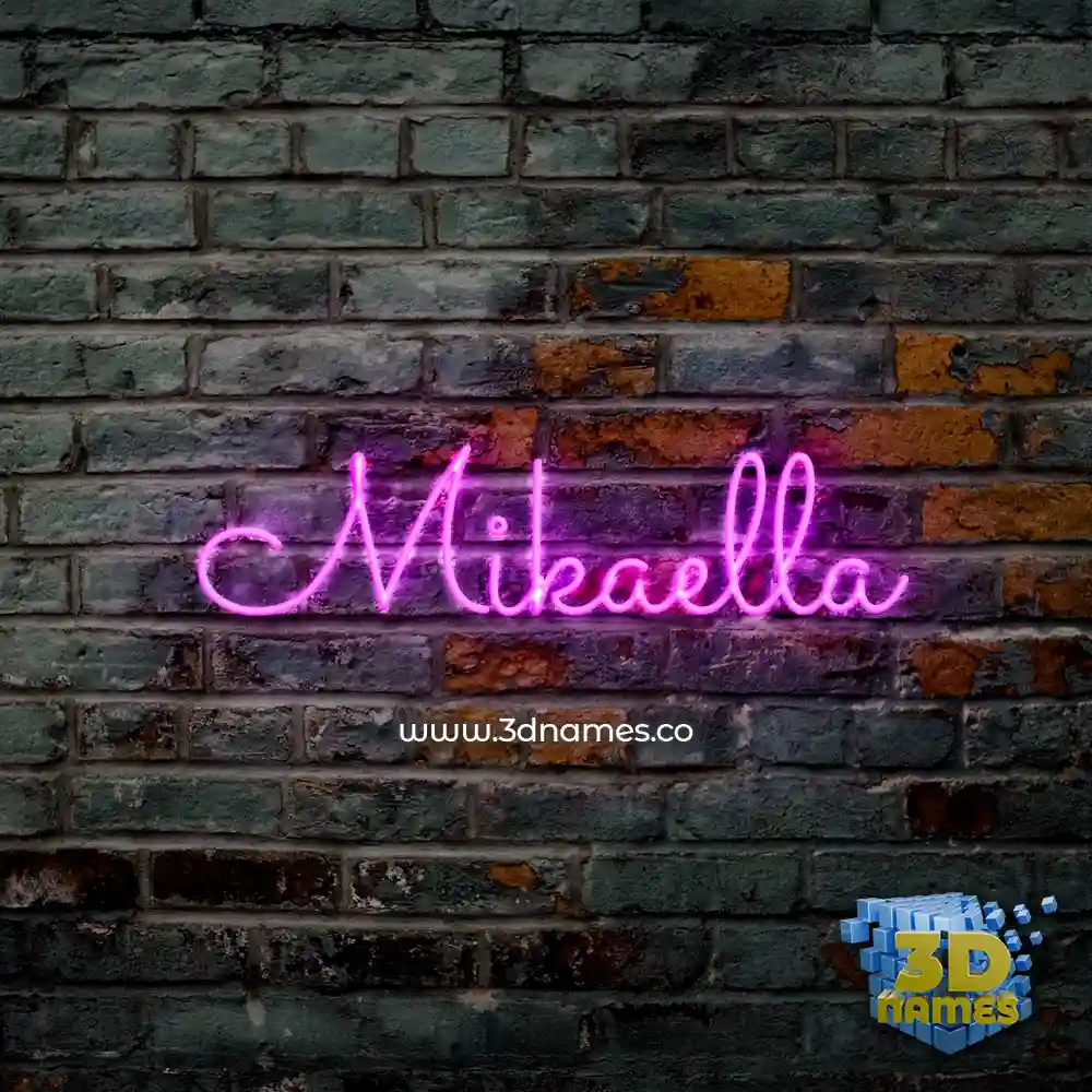 mikaella in Pink Neon style - 3D name wallpaper