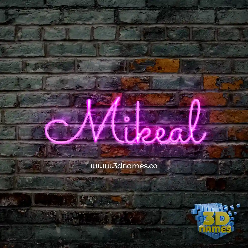mikeal in Pink Neon style - 3D name wallpaper