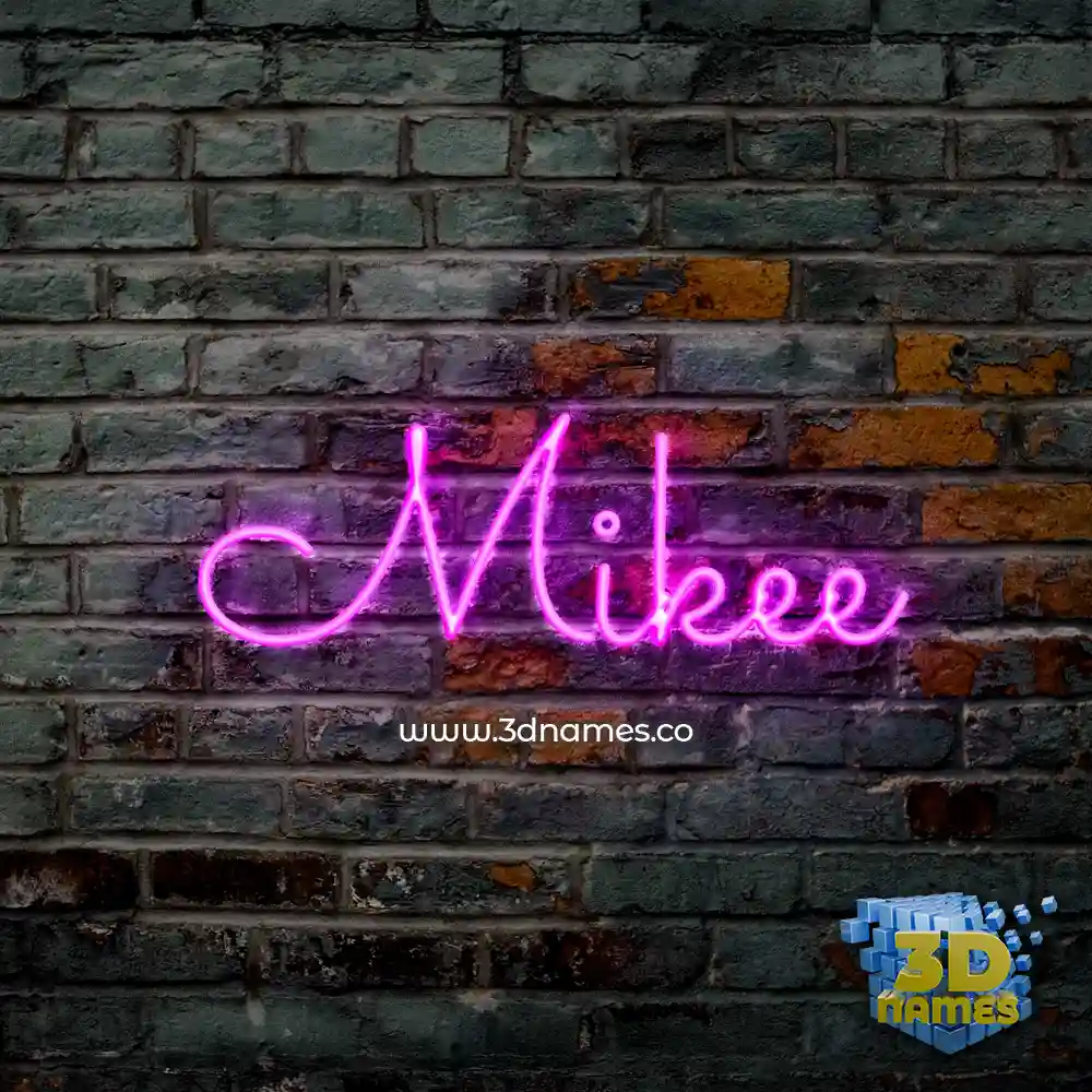 mikee in Pink Neon style - 3D name wallpaper