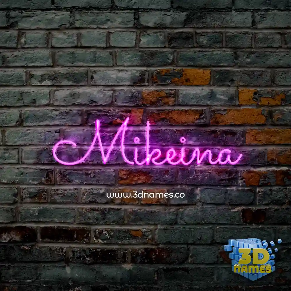 mikeina in Pink Neon style - 3D name wallpaper