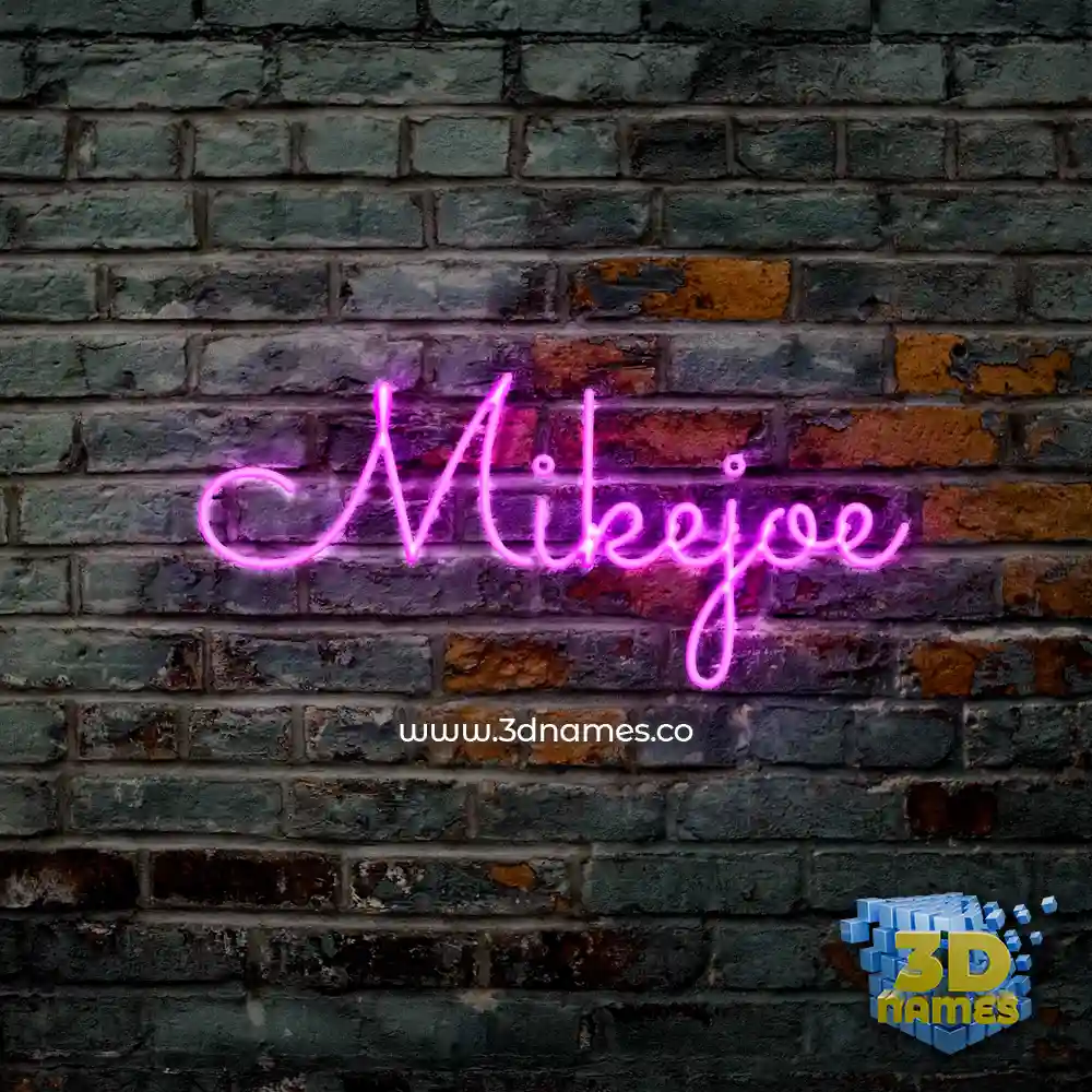 mikejoe in Pink Neon style - 3D name wallpaper