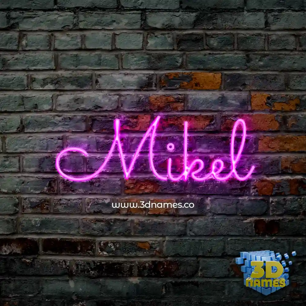 mikel in Pink Neon style - 3D name wallpaper