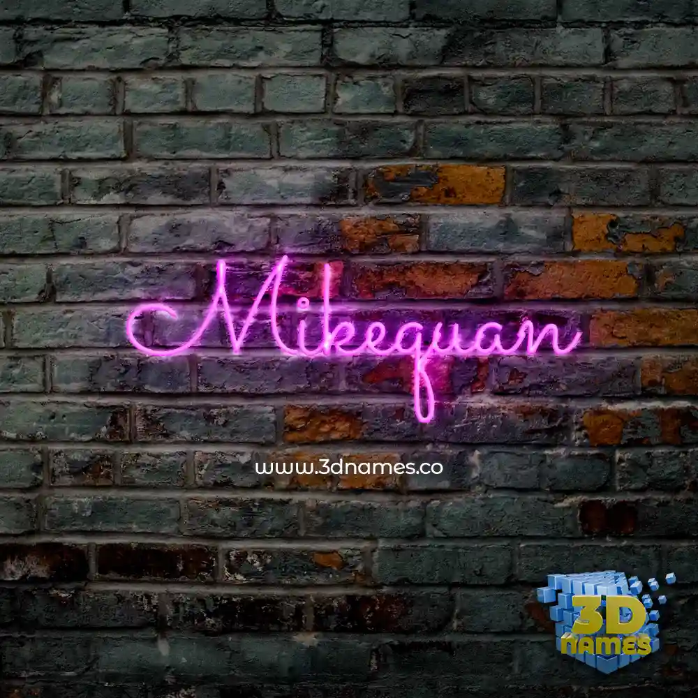mikequan in Pink Neon style - 3D name wallpaper