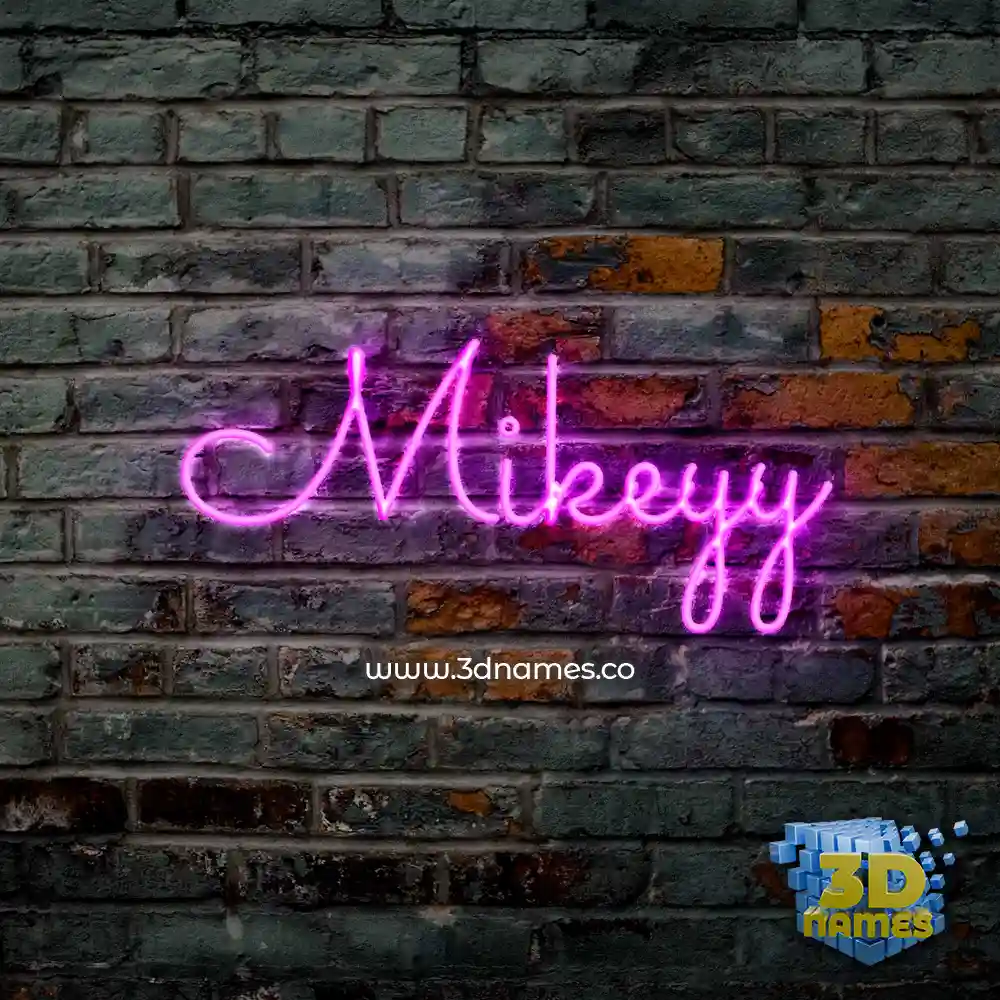 mikeyy in Pink Neon style - 3D name wallpaper