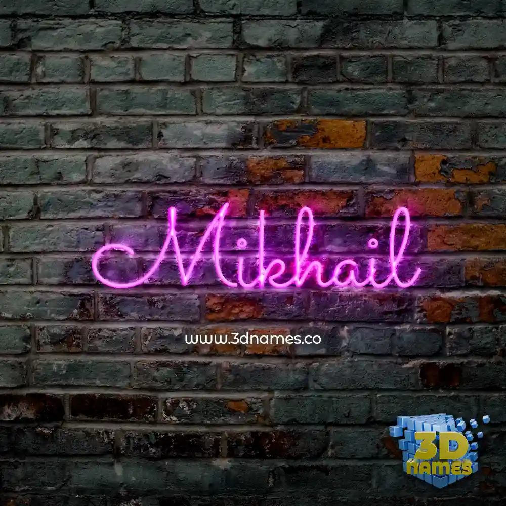 mikhail in Pink Neon style - 3D name wallpaper