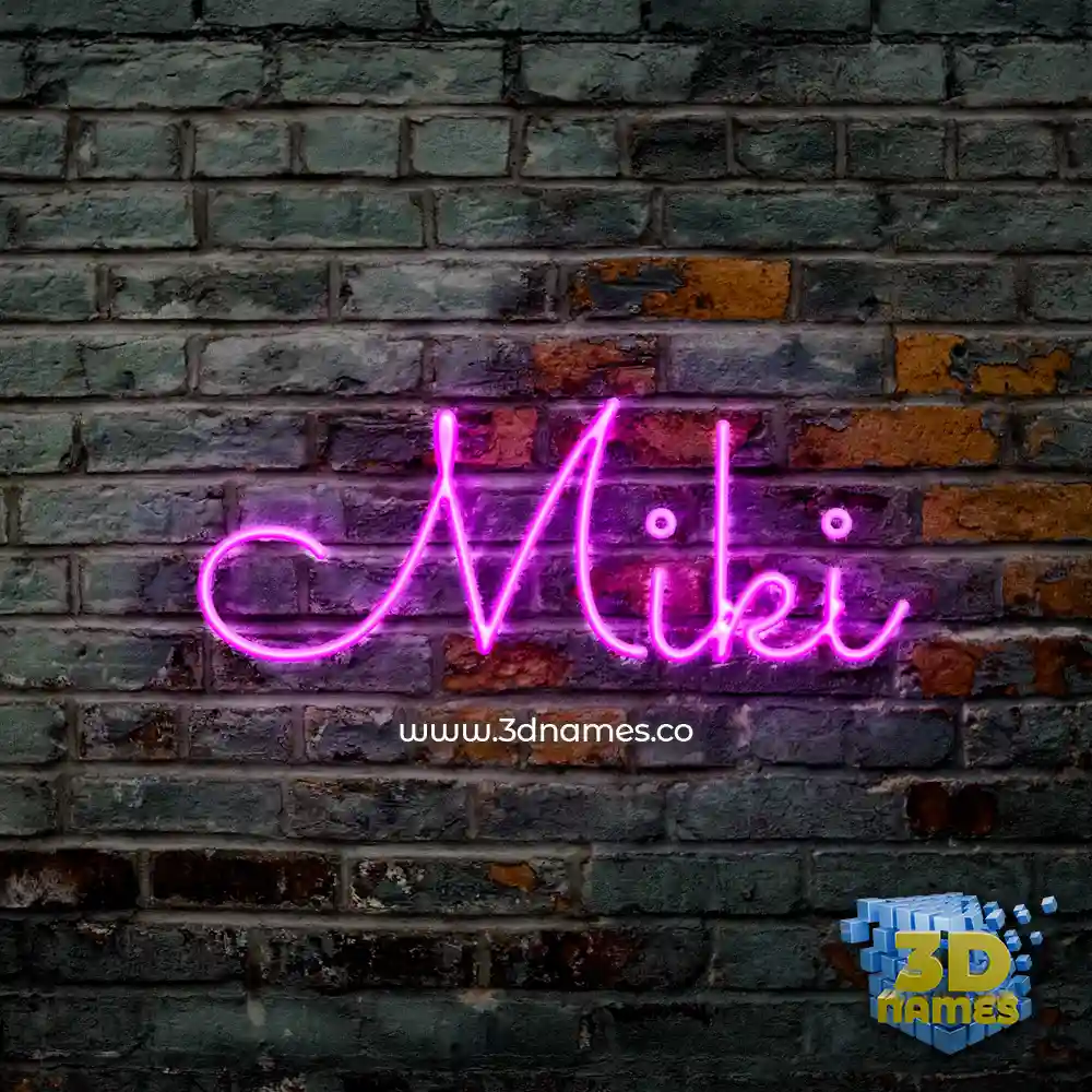 miki in Pink Neon style - 3D name wallpaper