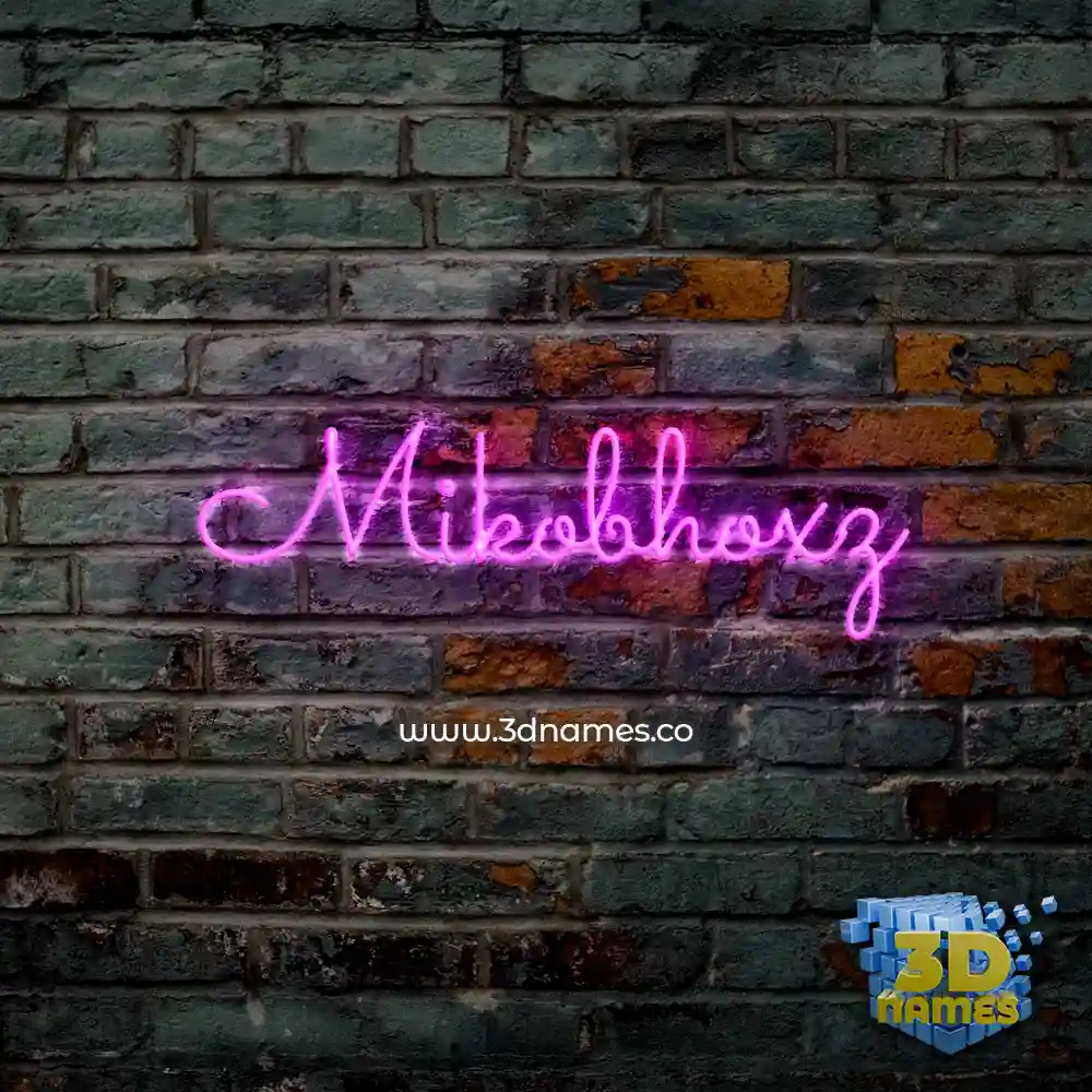 mikobhoxz in Pink Neon style - 3D name wallpaper