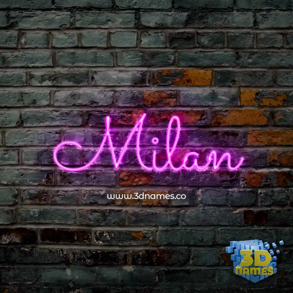 milan in Pink Neon style - 3D name wallpaper