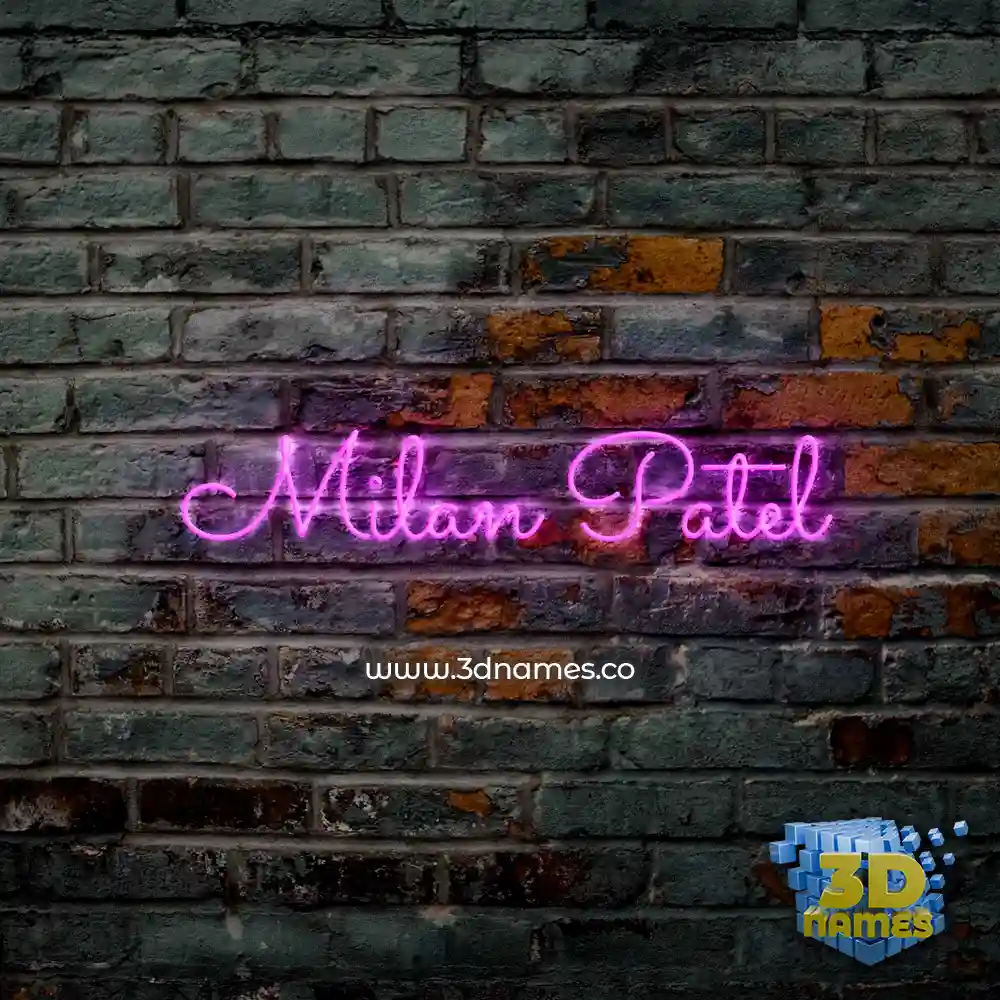 milan patel in Pink Neon style - 3D name wallpaper