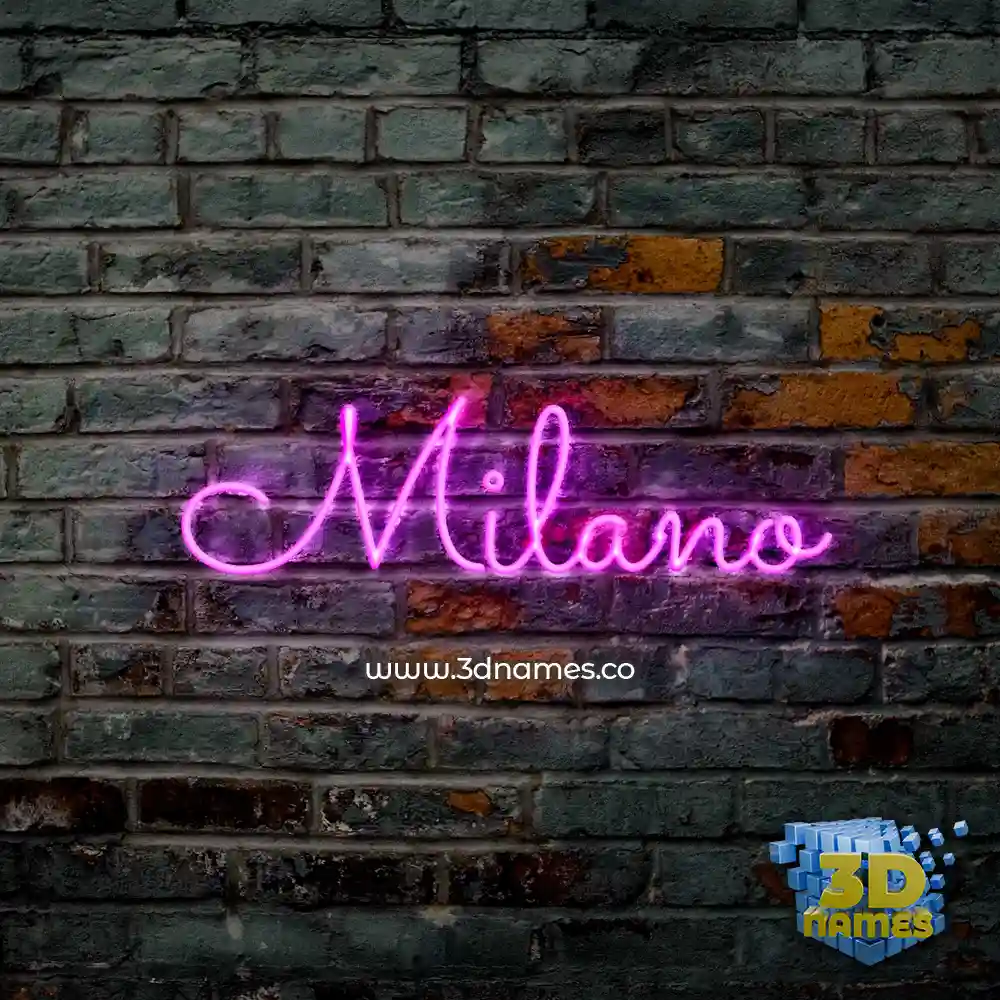 milano in Pink Neon style - 3D name wallpaper