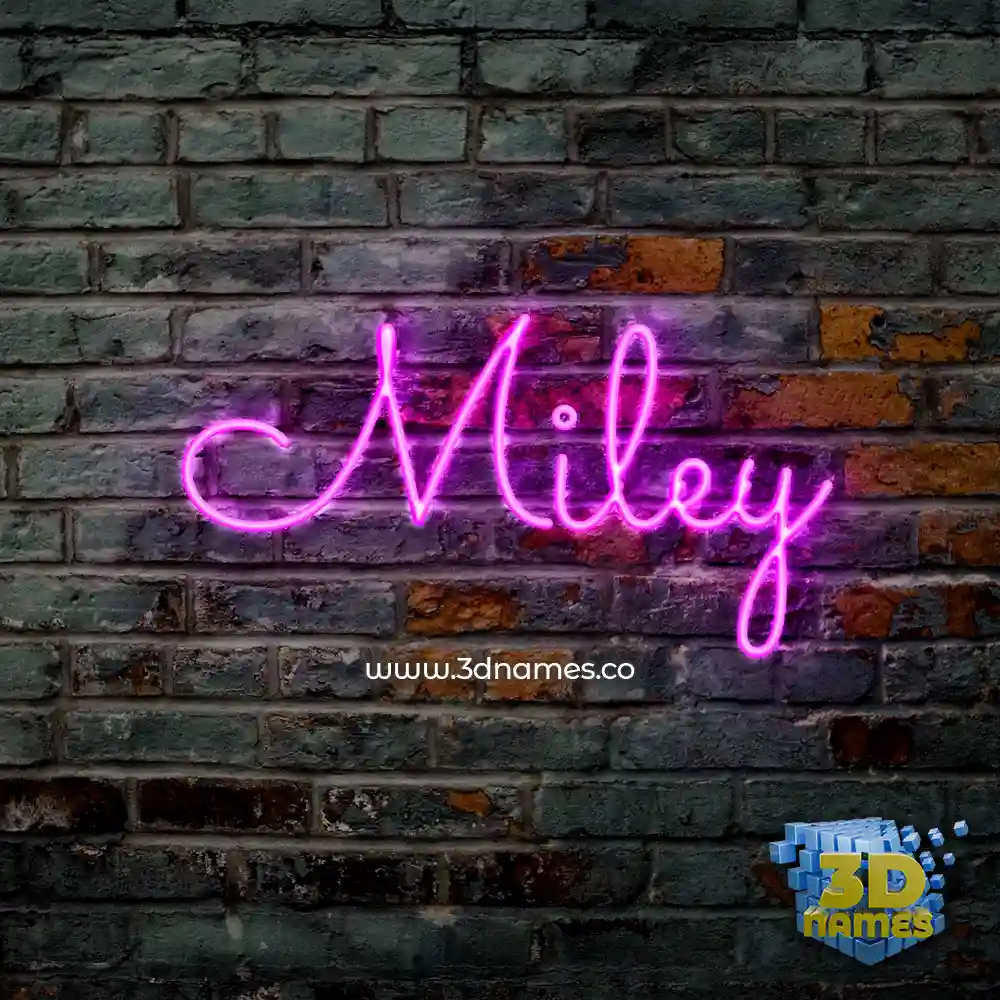 miley in Pink Neon style - 3D name wallpaper