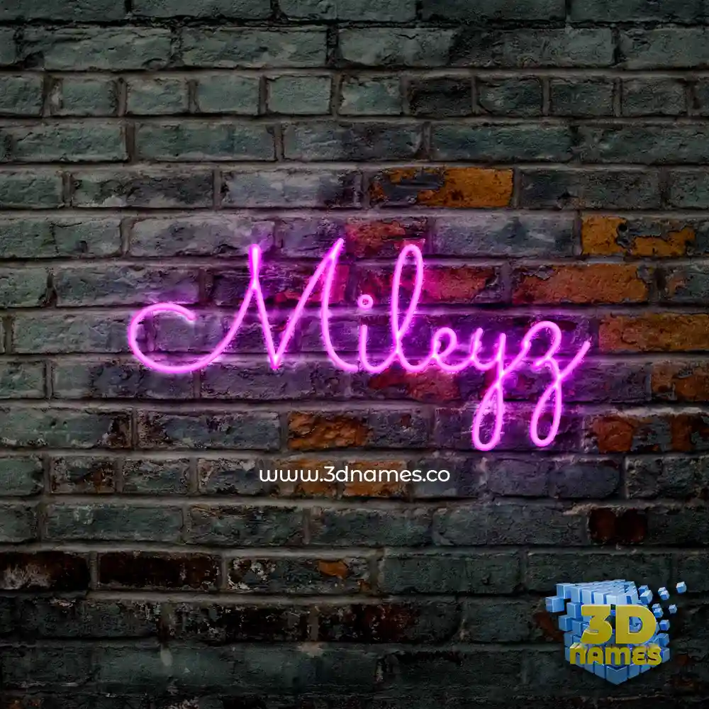 mileyz in Pink Neon style - 3D name wallpaper