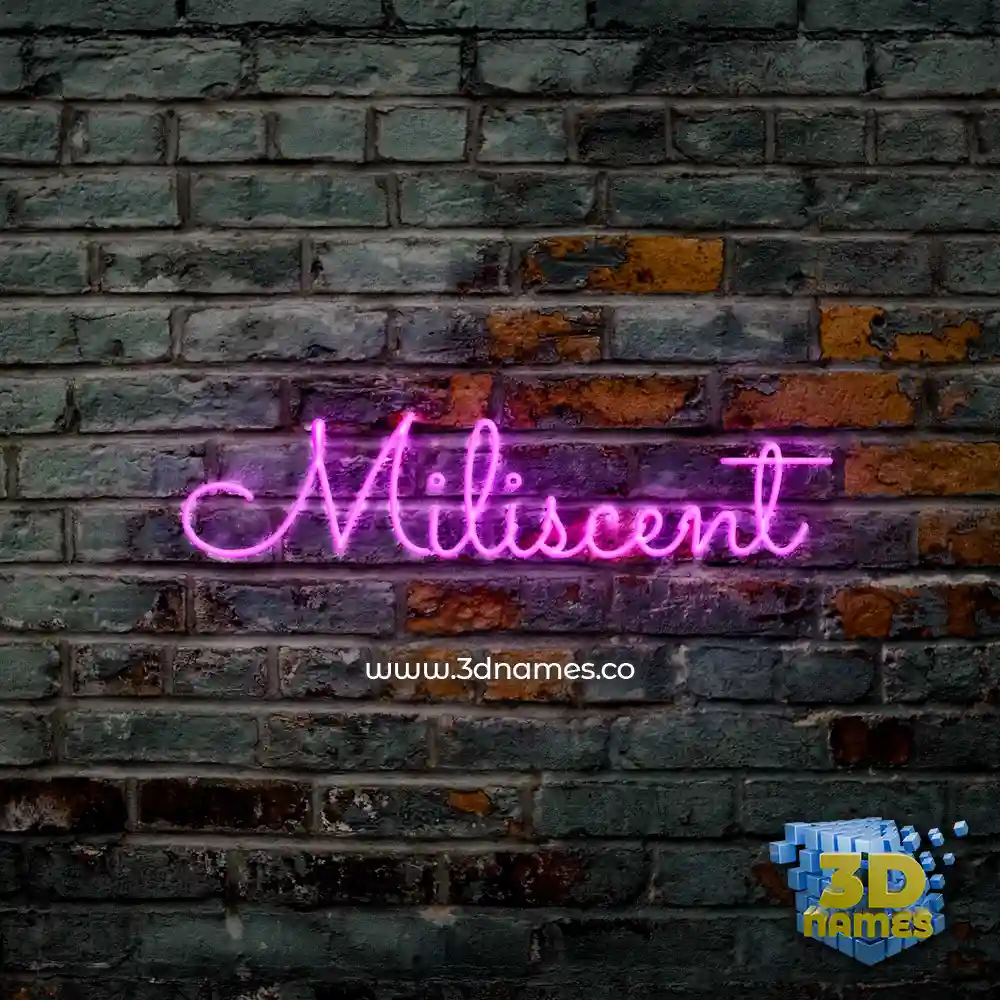 miliscent in Pink Neon style - 3D name wallpaper