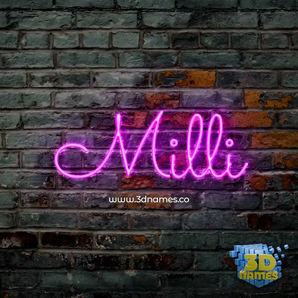 milli in Pink Neon style - 3D name wallpaper