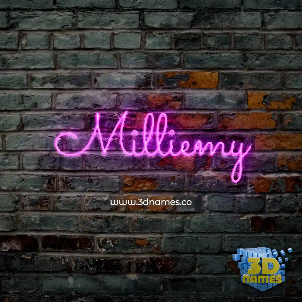 milliemy in Pink Neon style - 3D name wallpaper