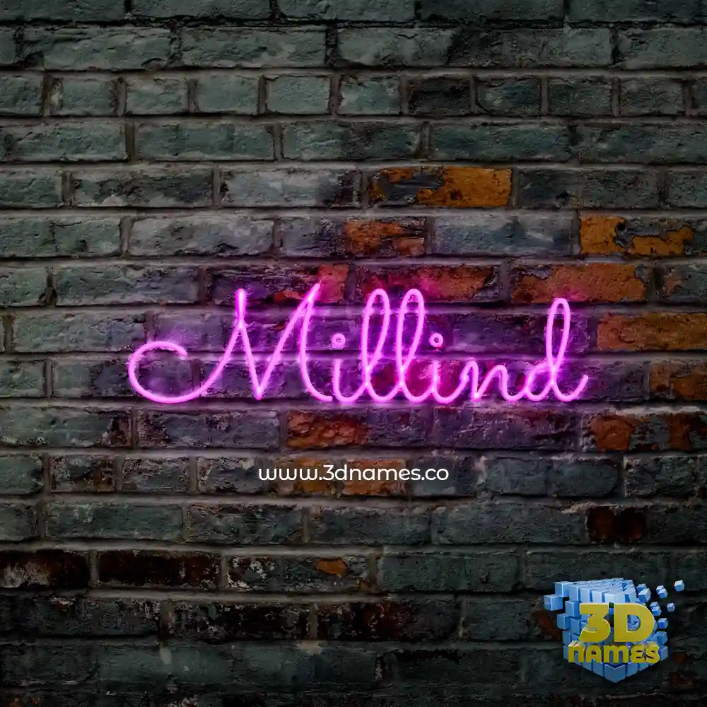 millind in Pink Neon style - 3D name wallpaper