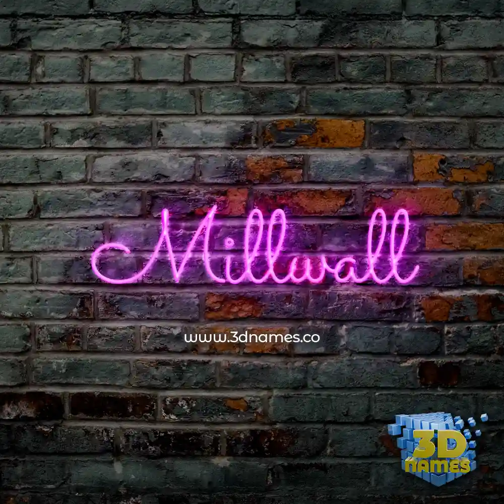 millwall in Pink Neon style - 3D name wallpaper