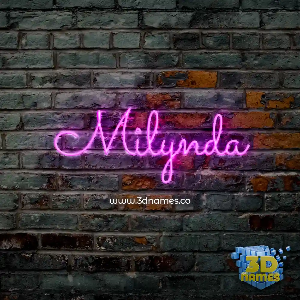 milynda in Pink Neon style - 3D name wallpaper