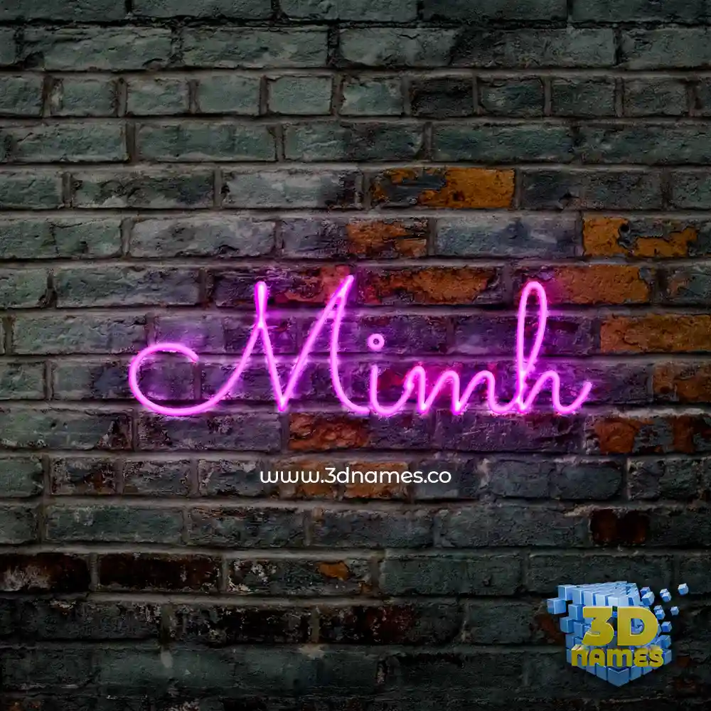 mimh in Pink Neon style - 3D name wallpaper