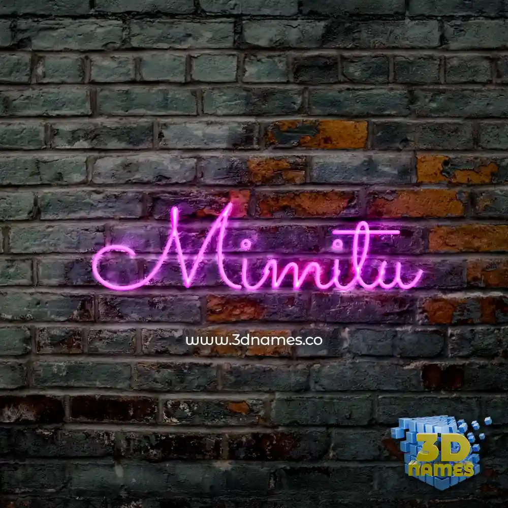 mimitu in Pink Neon style - 3D name wallpaper