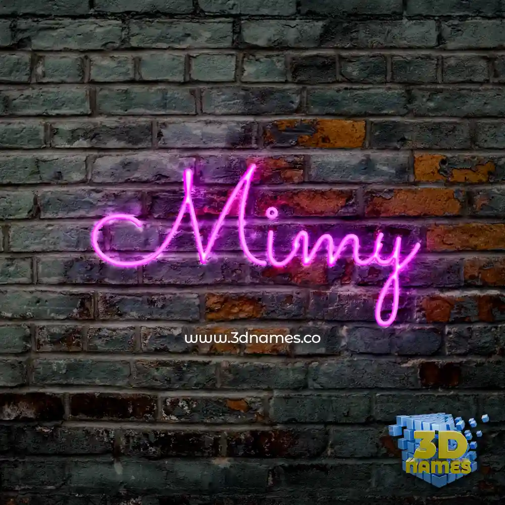 mimy in Pink Neon style - 3D name wallpaper