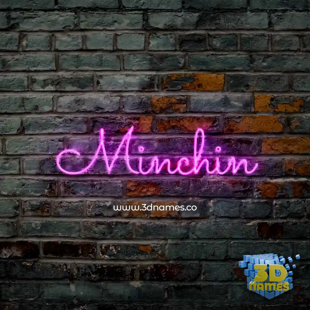 minchin in Pink Neon style - 3D name wallpaper