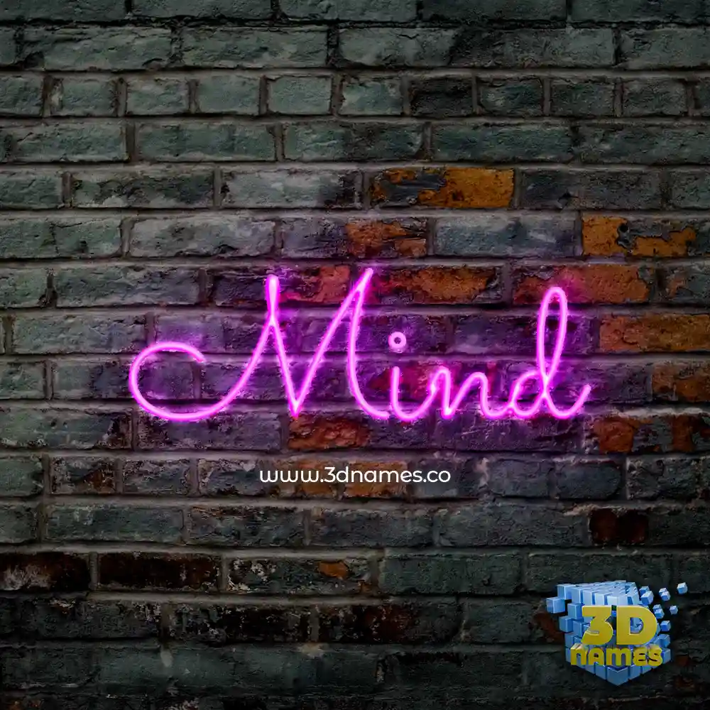 mind in Pink Neon style - 3D name wallpaper