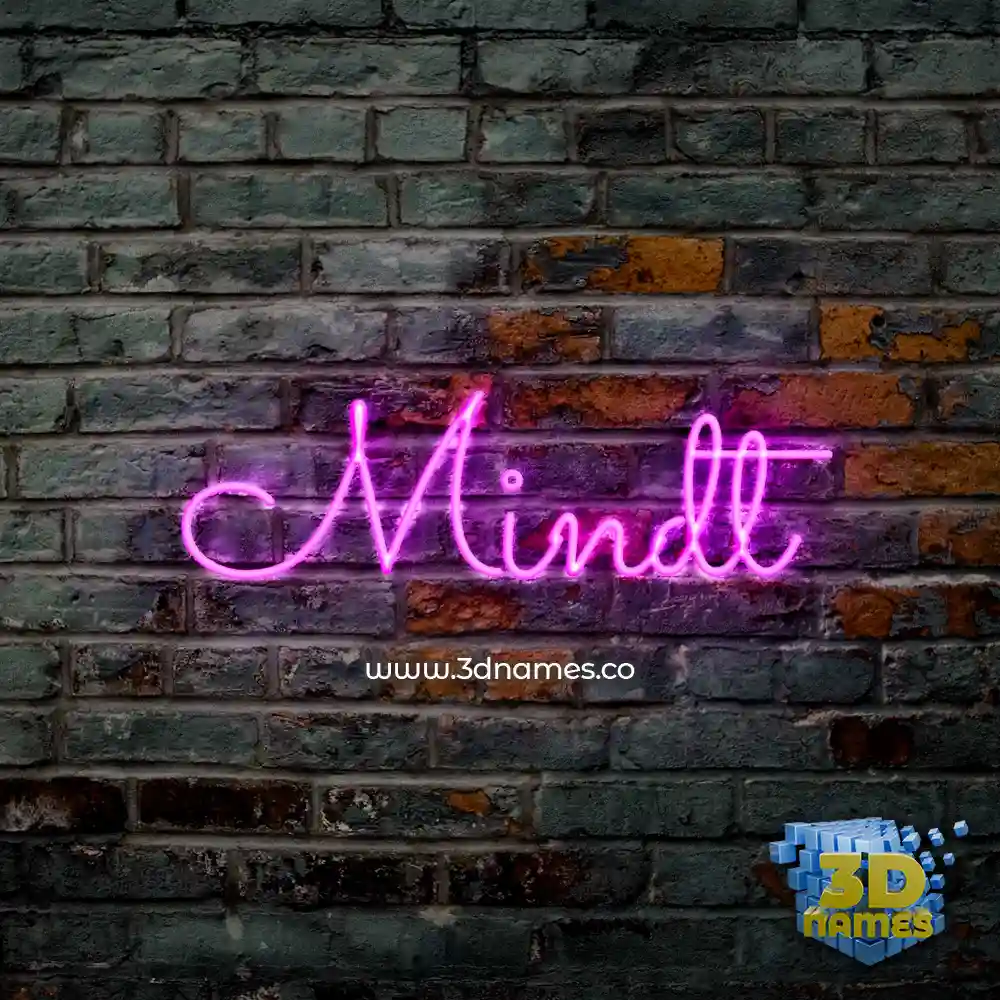 mindt in Pink Neon style - 3D name wallpaper