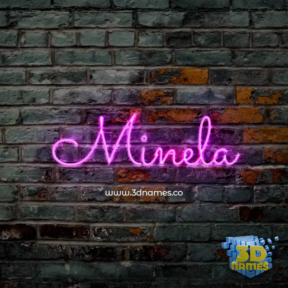 minela in Pink Neon style - 3D name wallpaper