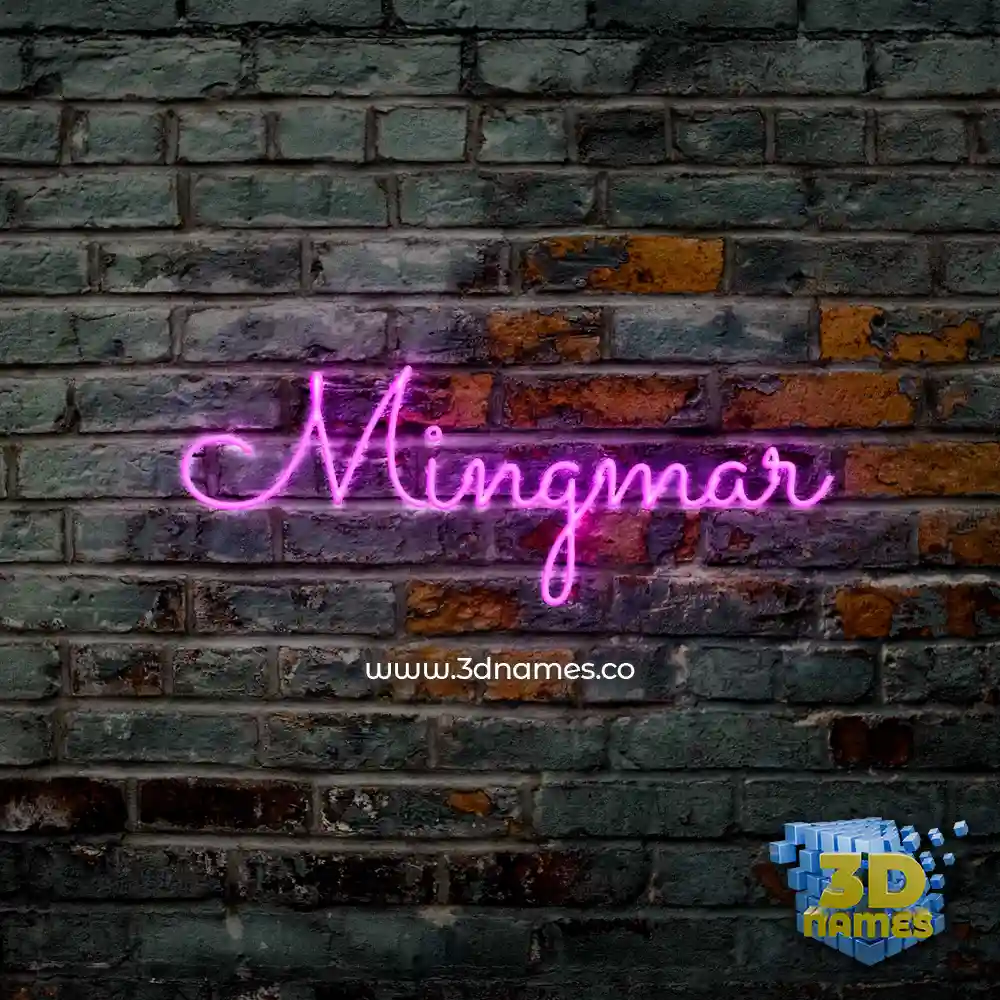 mingmar in Pink Neon style - 3D name wallpaper