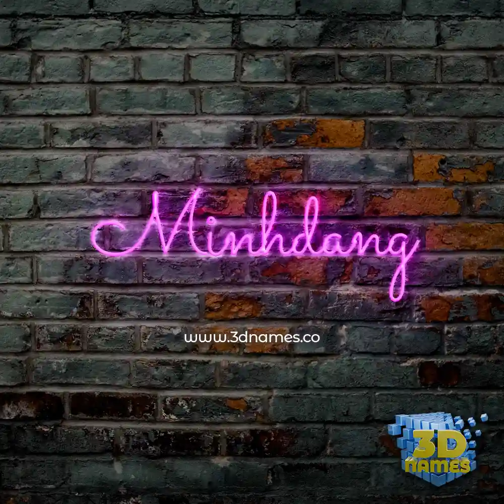minhdang in Pink Neon style - 3D name wallpaper