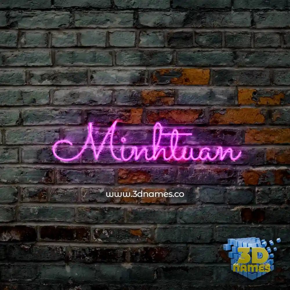 minhtuan in Pink Neon style - 3D name wallpaper