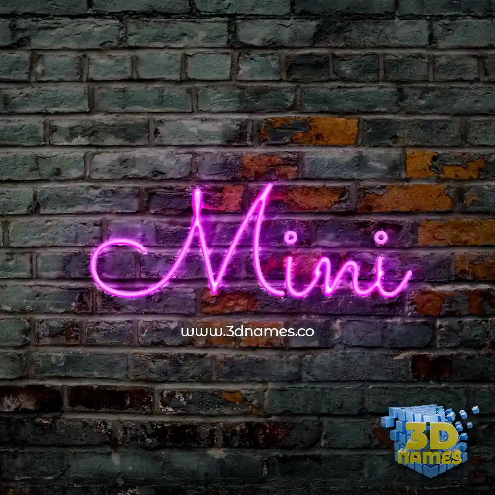 mini in Pink Neon style - 3D name wallpaper