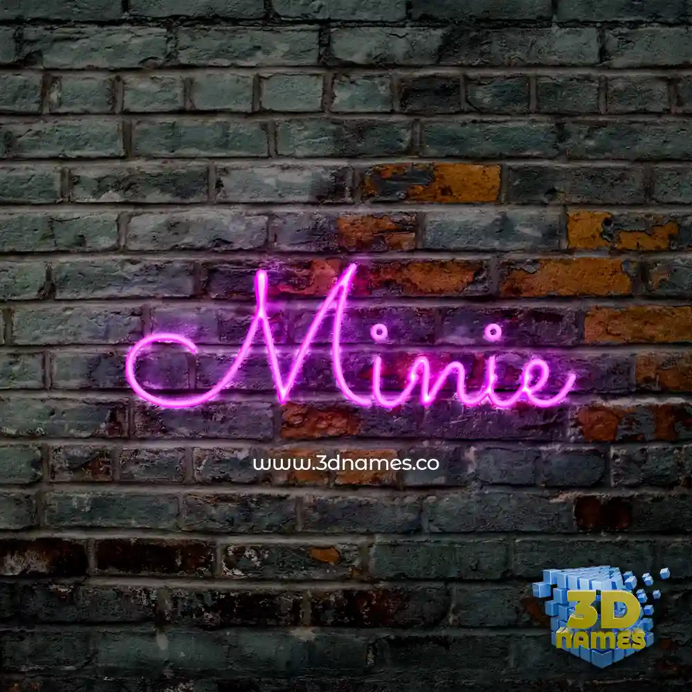 minie in Pink Neon style - 3D name wallpaper