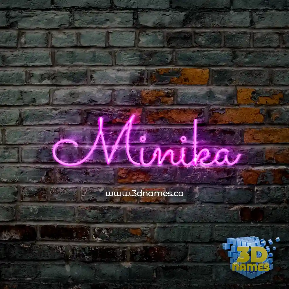 minika in Pink Neon style - 3D name wallpaper