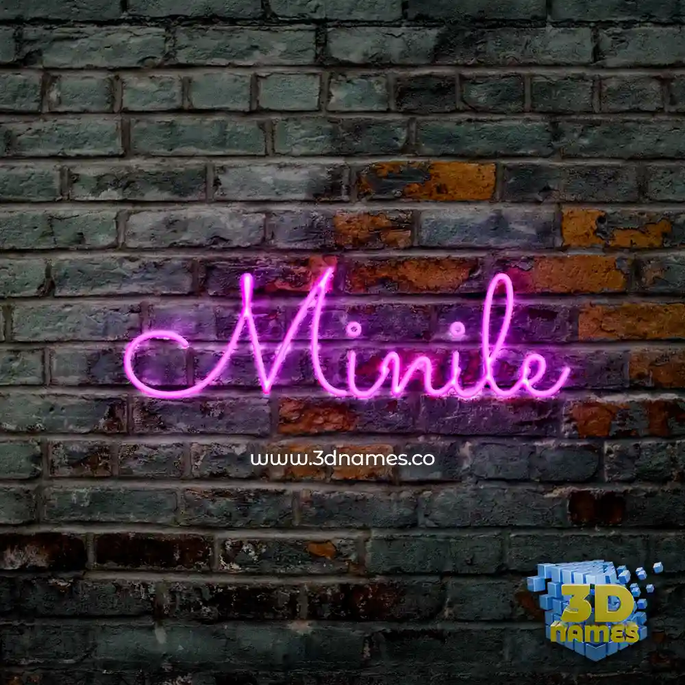 minile in Pink Neon style - 3D name wallpaper