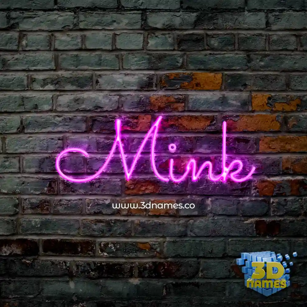 mink in Pink Neon style - 3D name wallpaper