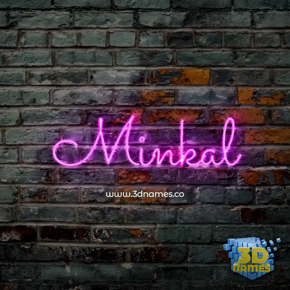 minkal in Pink Neon style - 3D name wallpaper