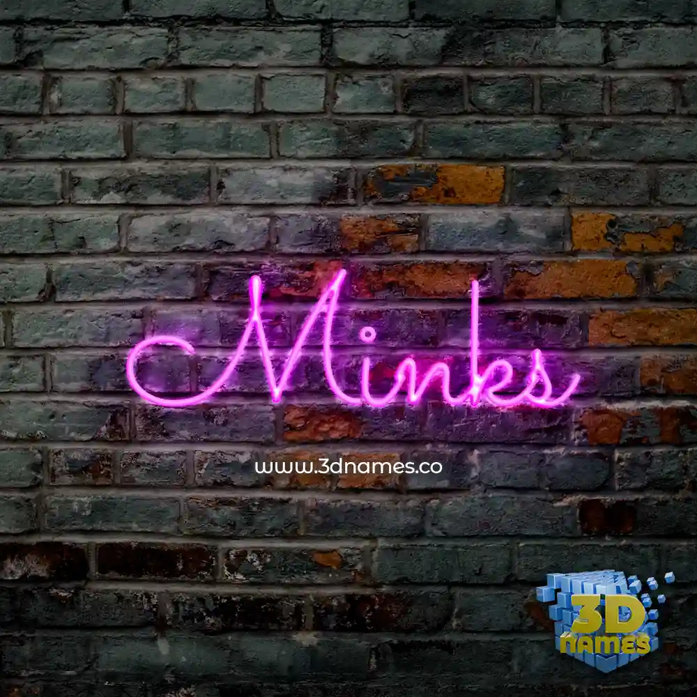 minks in Pink Neon style - 3D name wallpaper