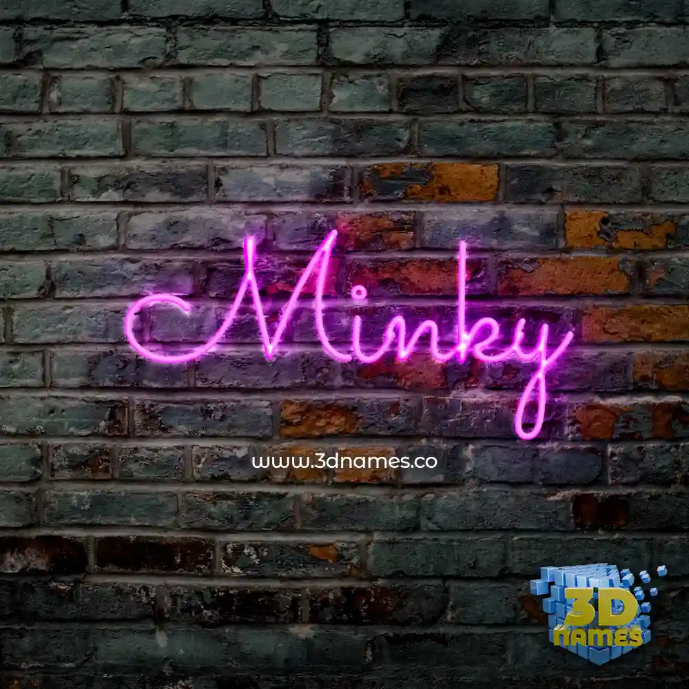 minky in Pink Neon style - 3D name wallpaper