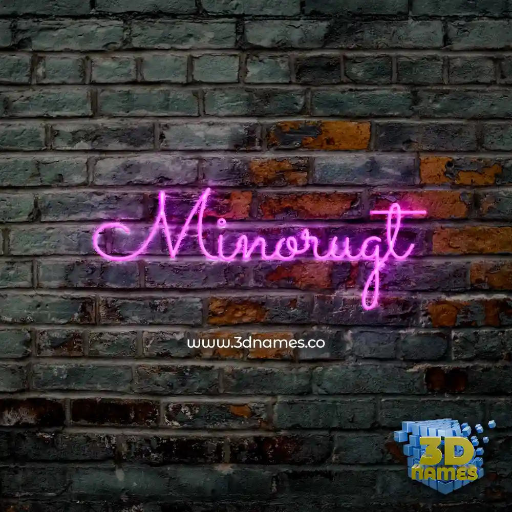 minorugt in Pink Neon style - 3D name wallpaper