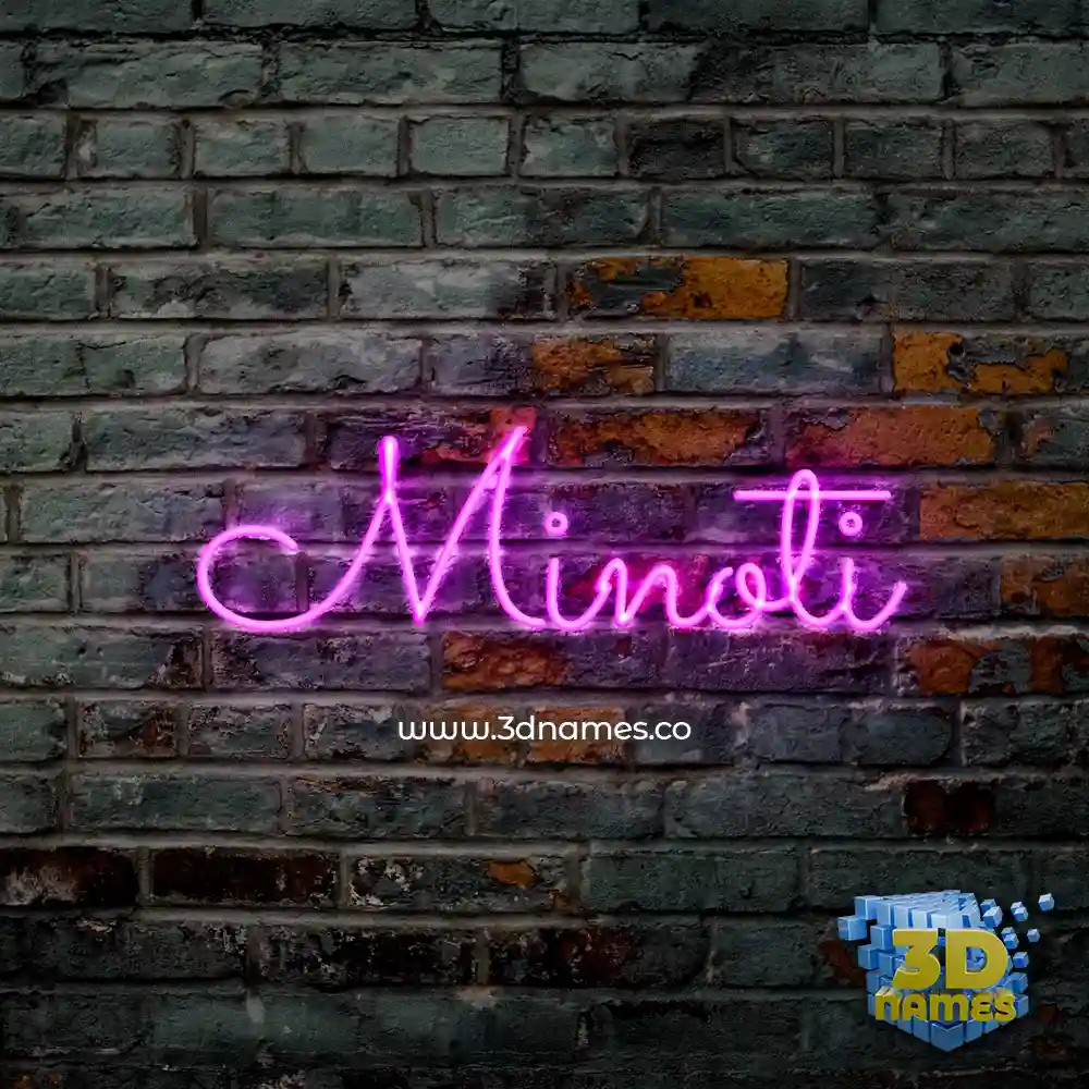 minoti in Pink Neon style - 3D name wallpaper