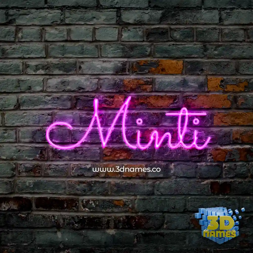 minti in Pink Neon style - 3D name wallpaper