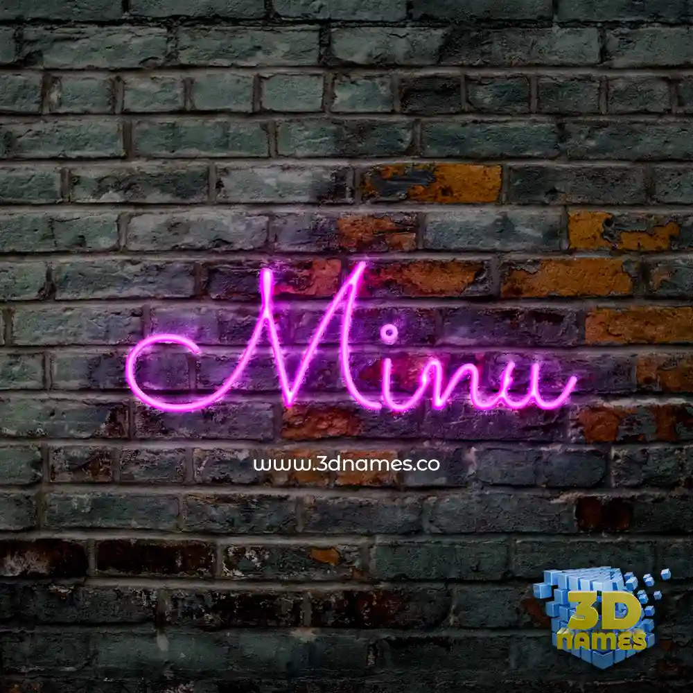 minu in Pink Neon style - 3D name wallpaper