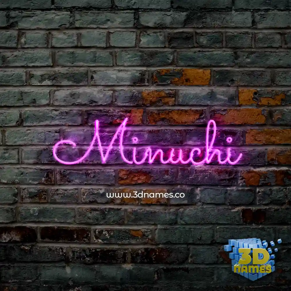 minuchi in Pink Neon style - 3D name wallpaper