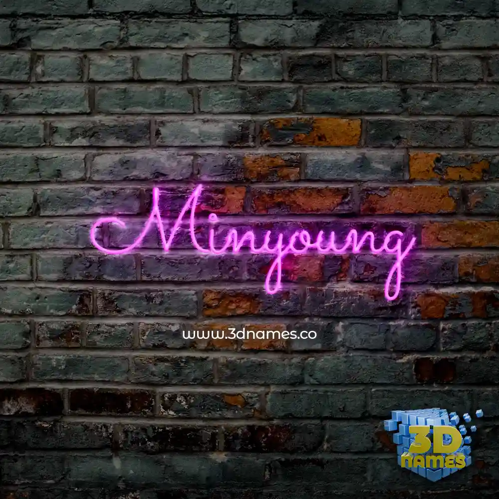 minyoung in Pink Neon style - 3D name wallpaper