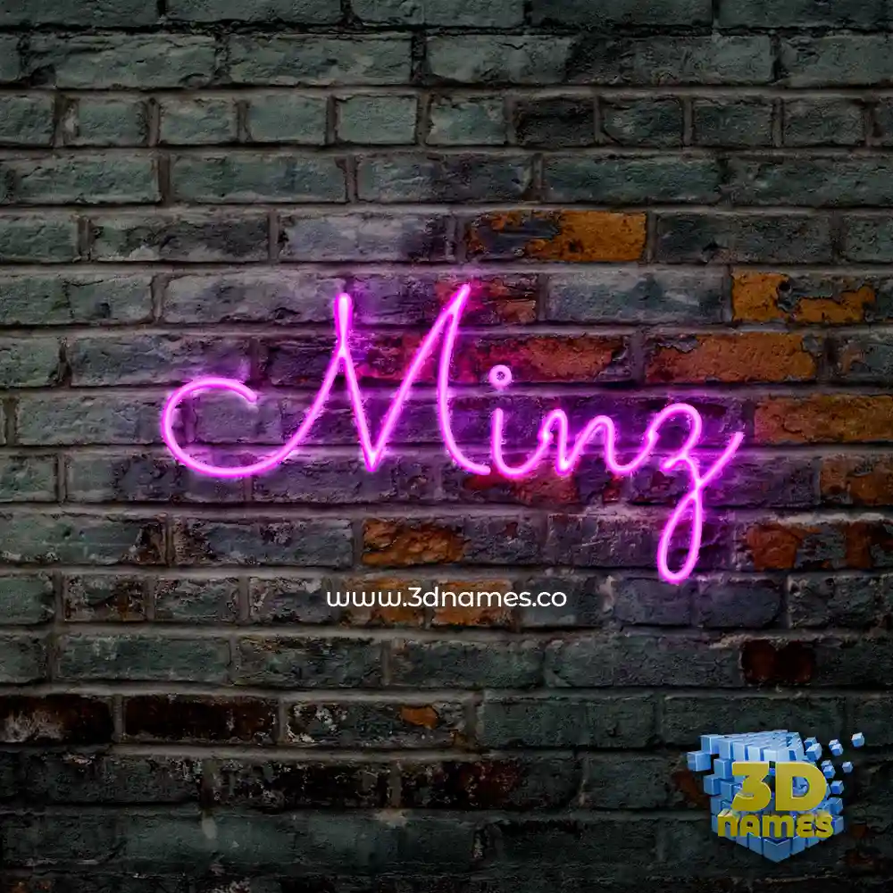 minz in Pink Neon style - 3D name wallpaper